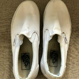 white slip on vans